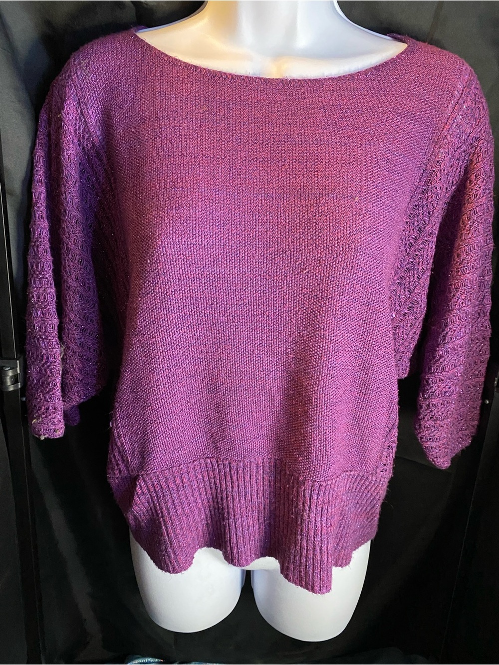 212 New York magenta/purple textured knit sweater